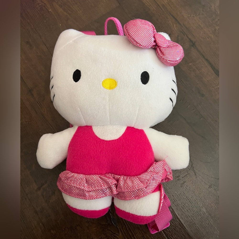 Hello Kitty White and Pink Stuffed Plush Mini Backpack